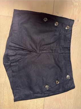 Loft Black Button Accent Shorts
